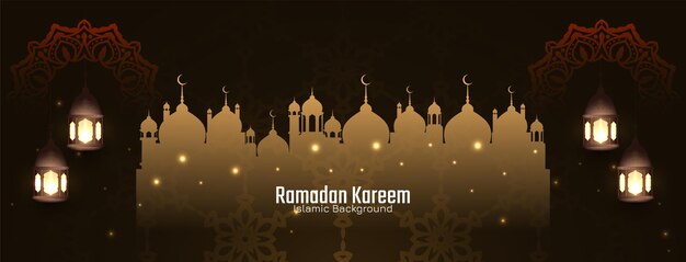 Vector de diseño de banner decorativo elegante festival islámico ramadan kareem