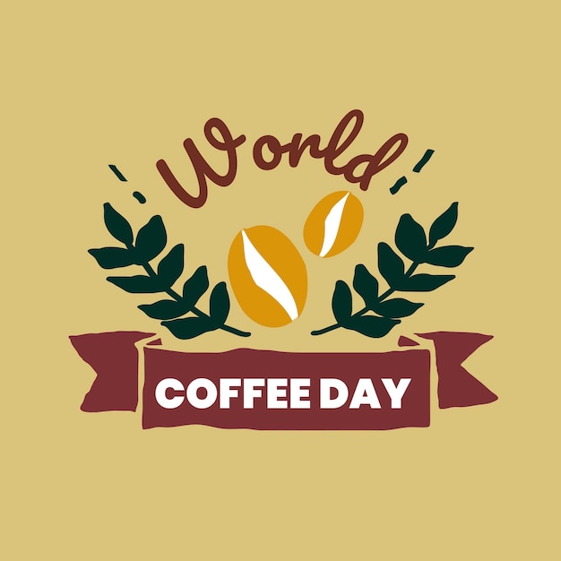 Vector de diseño de banner de día mundial del café