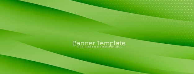 Vector de diseño de banner dinámico de color verde de estilo de onda moderna