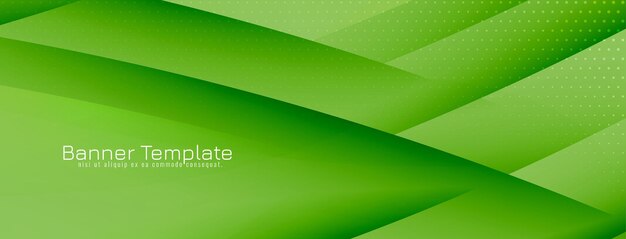 Vector de diseño de banner dinámico de color verde de estilo de onda moderna