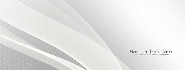 Vector de diseño de banner de estilo de onda gris con estilo moderno
