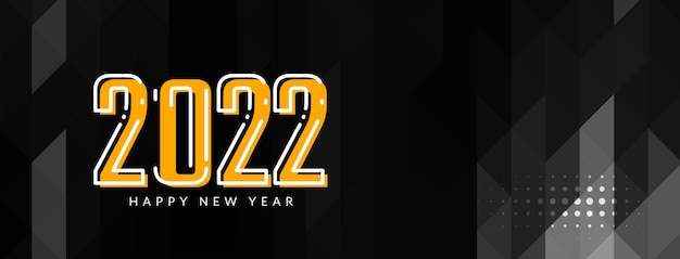 Vector gratuito vector de diseño de banner de feliz año nuevo 2022 geométrico negro