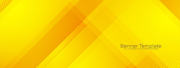 Vector de diseño de banner geométrico moderno de color amarillo brillante