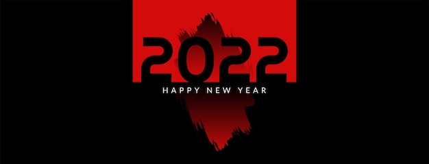 Vector de diseño de banner moderno elegante feliz año nuevo 2022