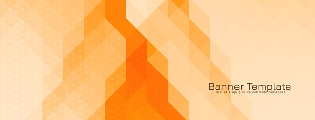 Vector de diseño de banner de mosaico geométrico de color naranja suave