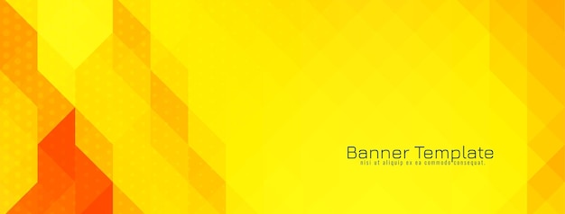 Vector de diseño de banner de patrón de mosaico triangular amarillo y rojo