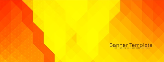 Vector gratuito vector de diseño de banner de patrón de mosaico triangular amarillo y rojo