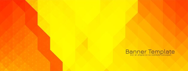 Vector de diseño de banner de patrón de mosaico triangular amarillo y rojo