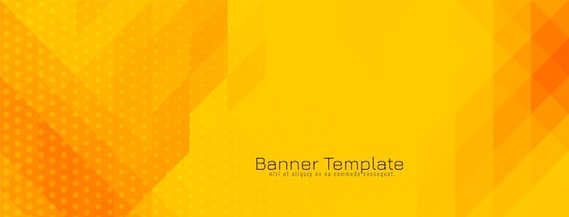 Vector de diseño de banner de patrón de mosaico triangular amarillo y rojo