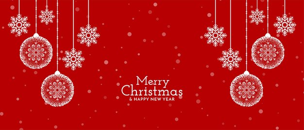 Vector de diseño de banner de saludo de color rojo feliz festival de Navidad