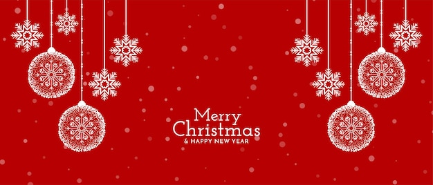 Vector de diseño de banner de saludo de color rojo feliz festival de Navidad