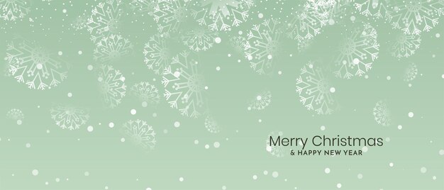 Vector de diseño de banner verde suave festival de feliz Navidad
