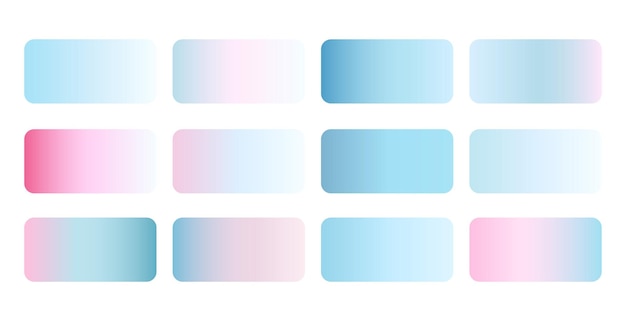 vector de diseño de colección de tonos degradados de color azul brillante