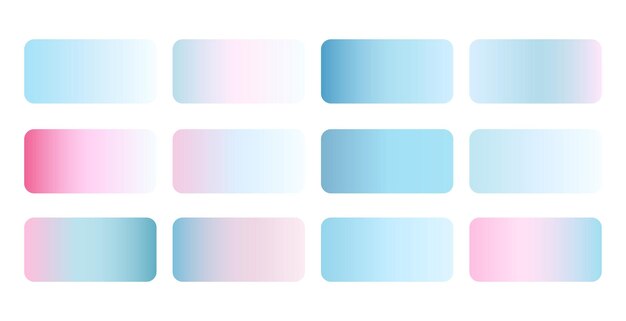 vector de diseño de colección de tonos degradados de color azul brillante