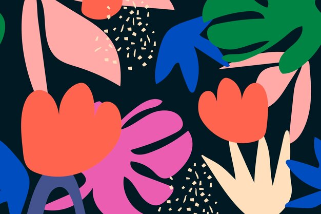 Vector de diseño colorido funky de fondo tropical de patrones sin fisuras