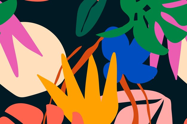 Vector de diseño colorido funky de fondo tropical de patrones sin fisuras