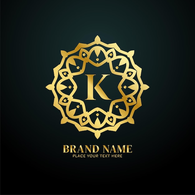 Vector de diseño de concepto de logotipo de marca de lujo de letra K