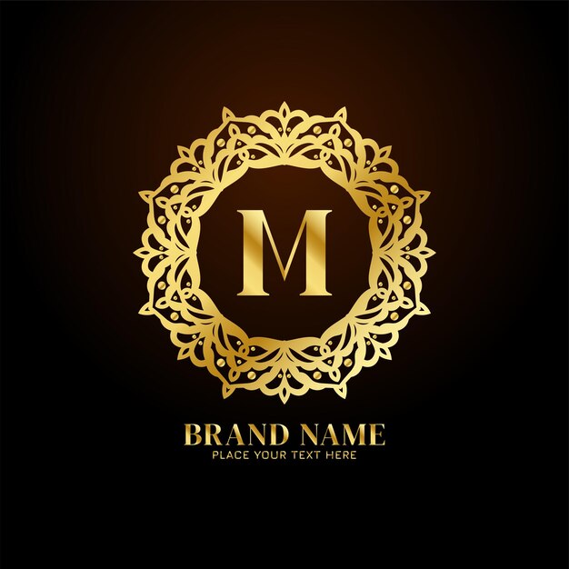 Vector de diseño de concepto de logotipo de marca de lujo de letra M