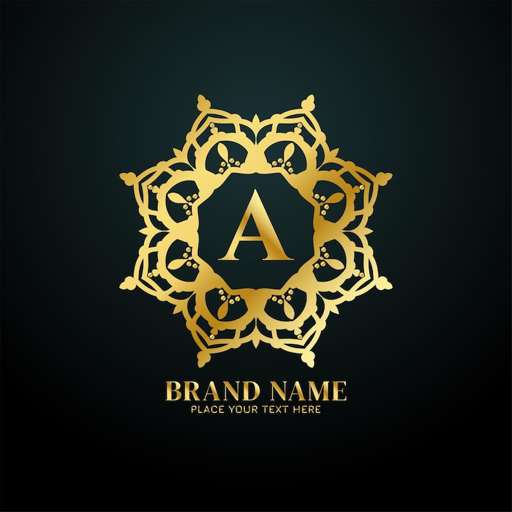 Vector gratuito vector de diseño de concepto de logotipo de marca de lujo de letra a