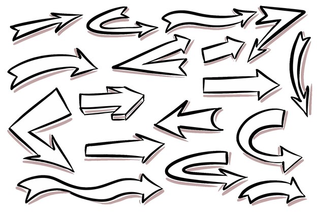 Vector de diseño de conjunto de flechas diferentes modernos