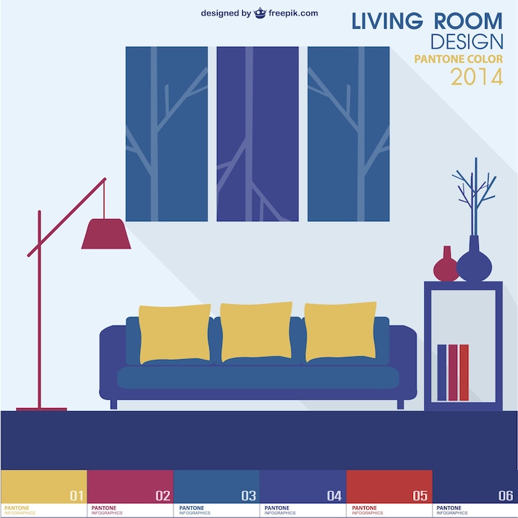 Vector gratuito vector diseño de decoración interior