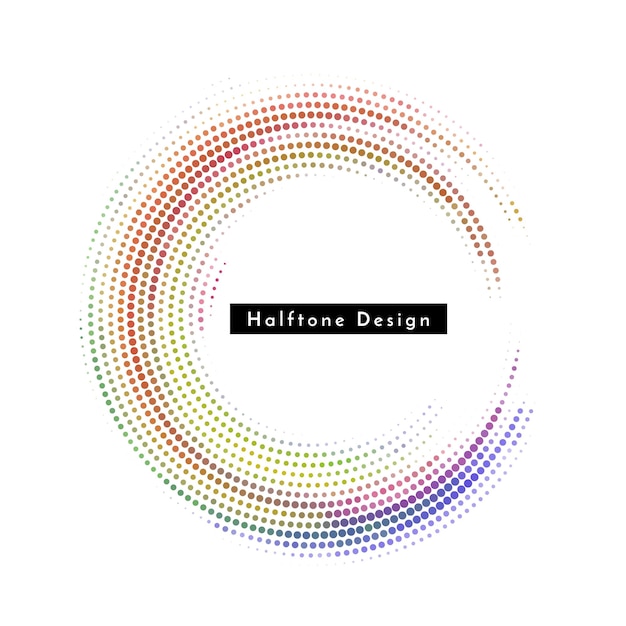 Vector gratuito vector de diseño decorativo de medio tono circular abstractos y coloridos