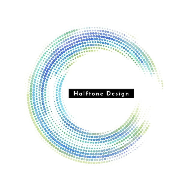 Vector de diseño decorativo de medio tono circular abstractos y coloridos