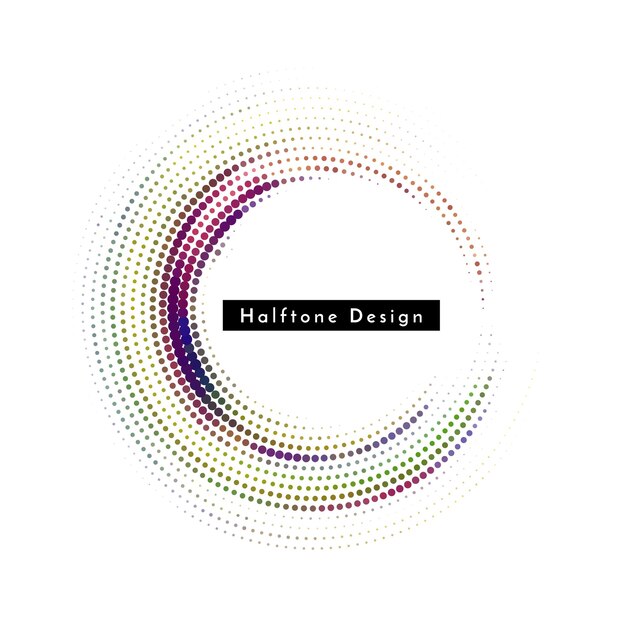 Vector de diseño decorativo de medio tono circular abstractos y coloridos