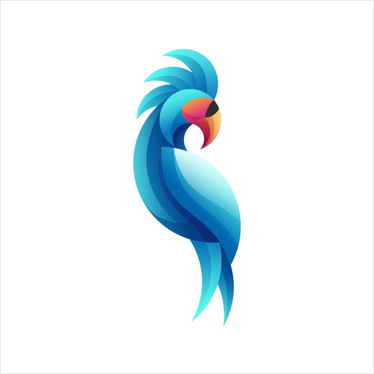 Vector gratuito vector de diseño de degradado de loro