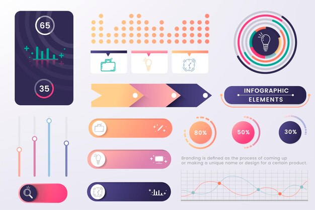 Vector de diseño de elemento de infografía colorido