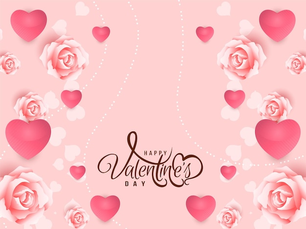 Vector de diseño de fondo de amor decorativo elegante día de san valentín feliz