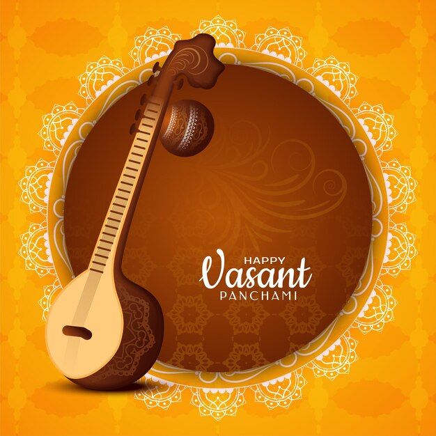Vector de diseño de fondo de celebración de festival hindú feliz Vasant Panchami