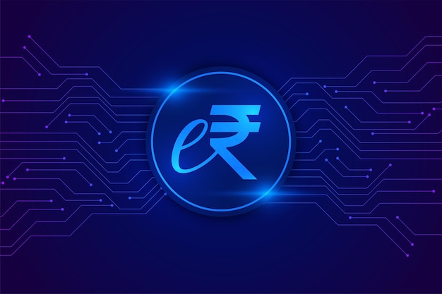 vector de diseño de fondo de circuito de signo de erupi de dinero digital