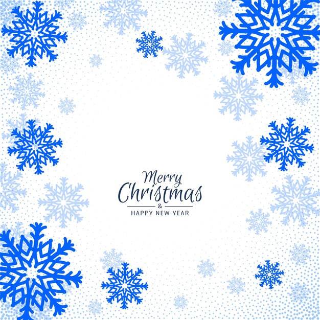 Vector de diseño de fondo de copos de nieve azul festival de feliz Navidad