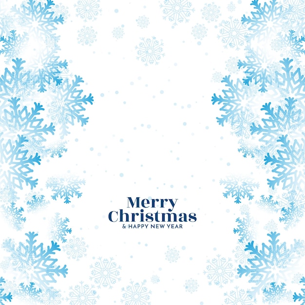 Vector de diseño de fondo de copos de nieve azul festival de feliz Navidad
