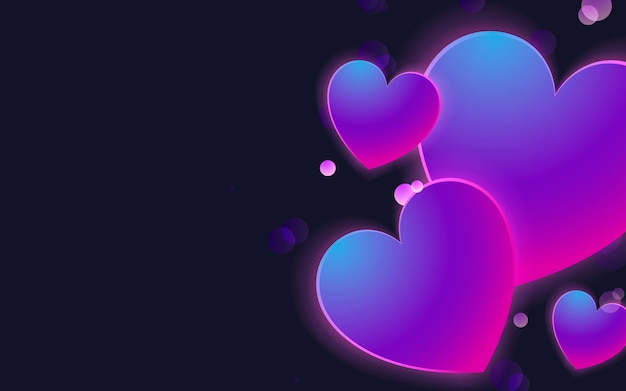 Vector de diseño de fondo de corazones pastel