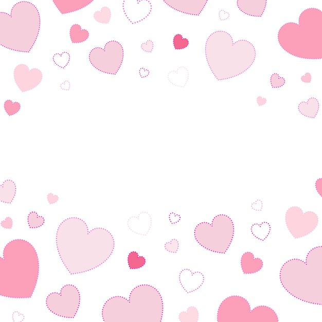 Vector de diseño de fondo de corazones rosa