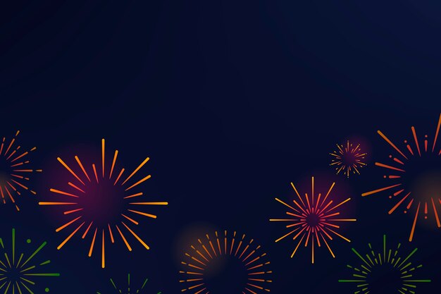Vector de diseño de fondo de explosiones de fuegos artificiales