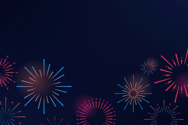 Vector de diseño de fondo de explosiones de fuegos artificiales