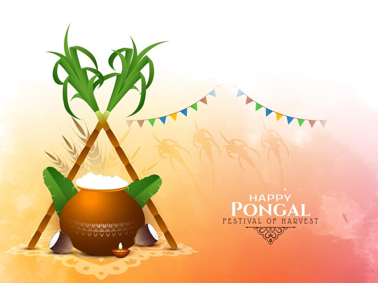 Vector gratuito vector de diseño de fondo feliz festival indio del sur de pongal