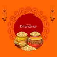 Vector gratuito vector de diseño de fondo del festival auspicioso indio happy dhanteras