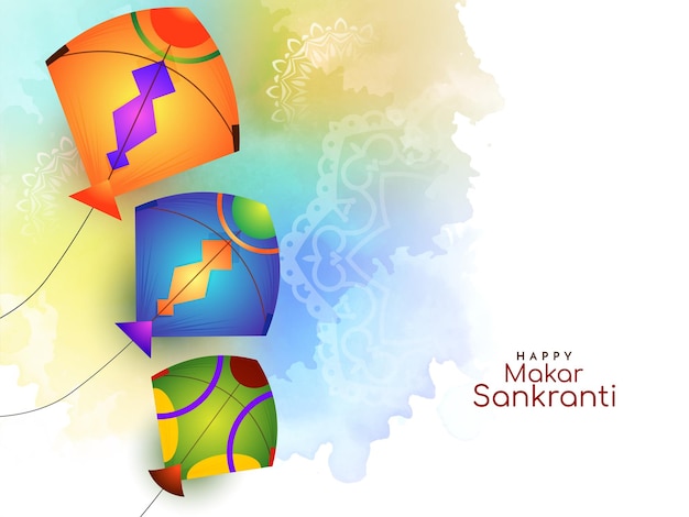 Vector de diseño de fondo del festival indio cultural makar sankranti