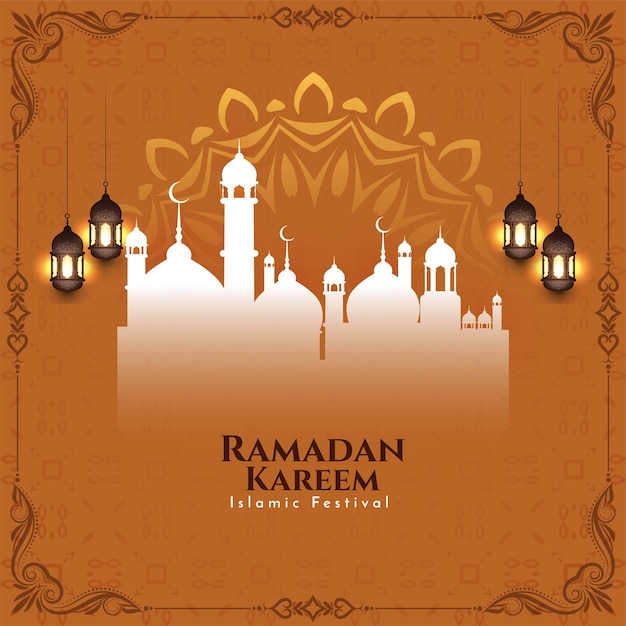 Vector de diseño de fondo de festival religioso islámico de Ramadán Kareem