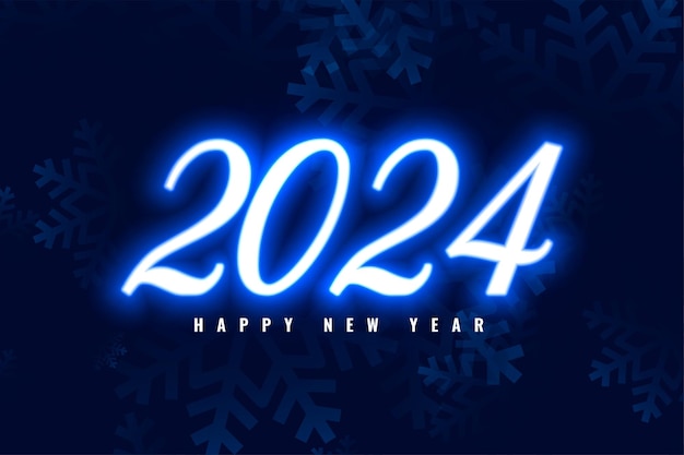 Vector gratuito vector de diseño de fondo festivo de invierno de año nuevo de estilo neón 2024