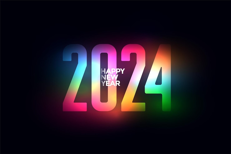 Vector gratuito vector de diseño de fondo para la invitación al año nuevo de 2024