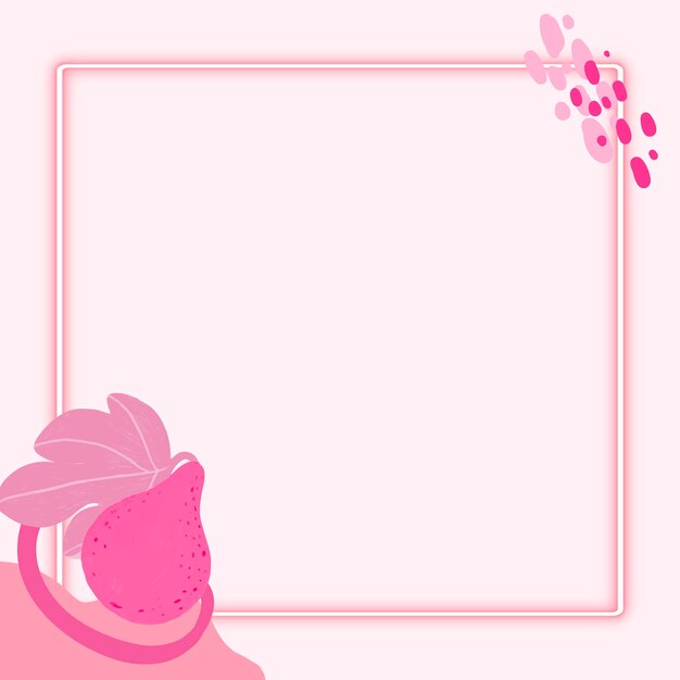 Vector de diseño de fondo de marco cuadrado rosa neón
