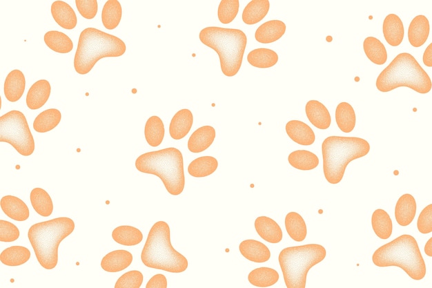 vector de diseño de fondo de patrón de impresión de pata de mamífero adorable