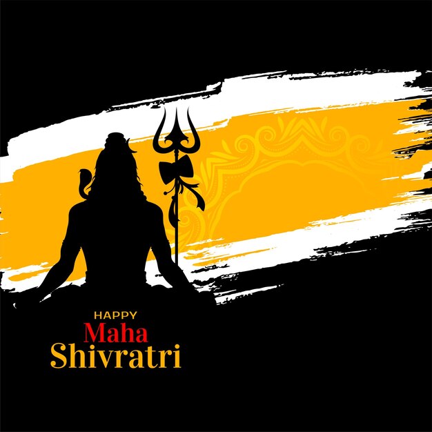Vector de diseño de fondo religioso artístico feliz Maha Shivratri