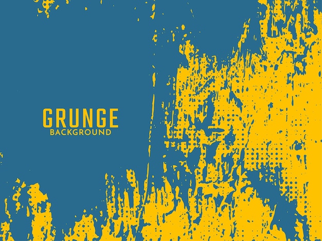 Vector de diseño de fondo de textura grunge áspero azul y amarillo