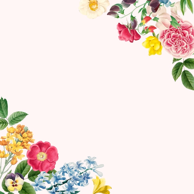 Vector gratuito vector de diseño hermoso borde floral